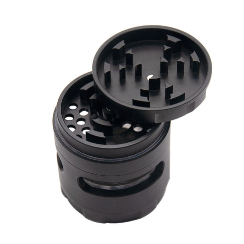 Gordon 5 Pieces Aluminum Alloy Herb Grinder, 61 mm Smoker Grinder with Window, Black Easy Clean Herb Grinders
